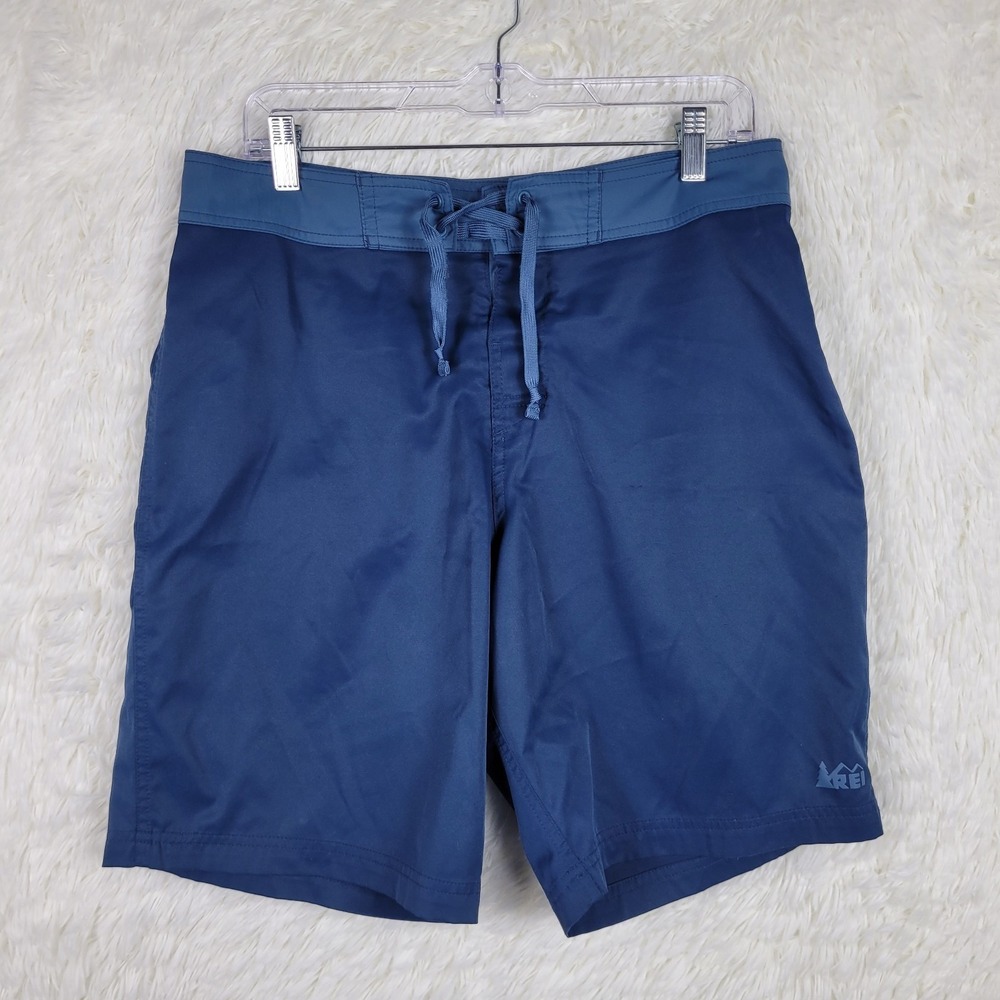 REI Men Medium Blue Board Short Swim Trunk Unlined Beach
